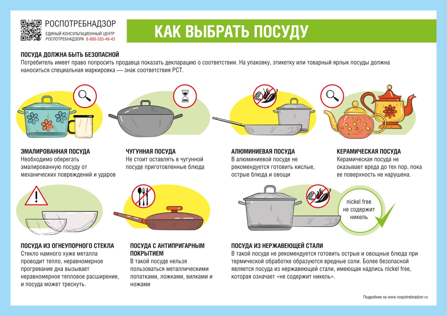 Рекомендации гражданам: Как выбрать посуду.