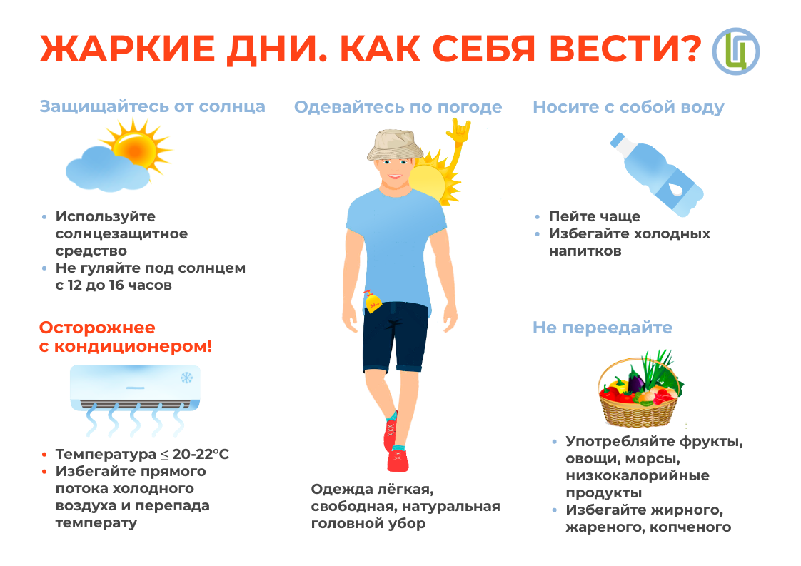 Как себя вести в жаркие дни?.