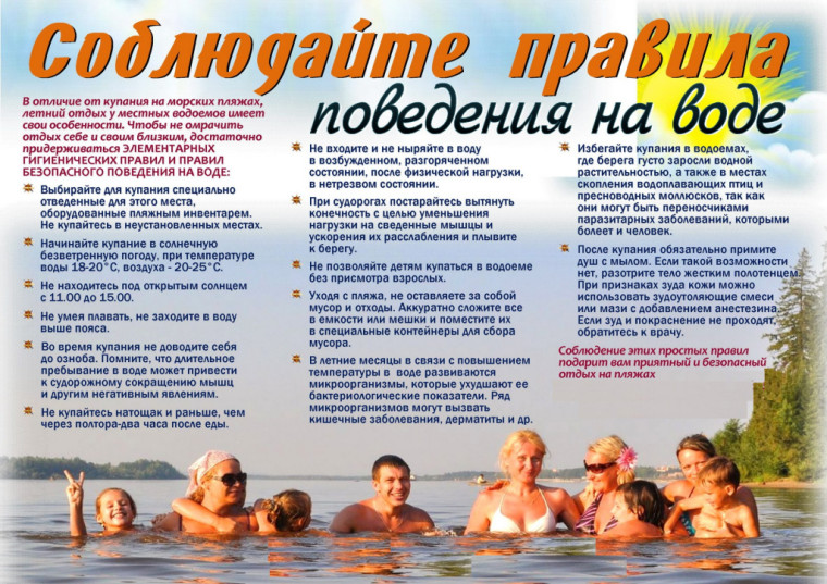 Соблюдайте правила поведения на воде. Соблюдайте правила поведения на воде.